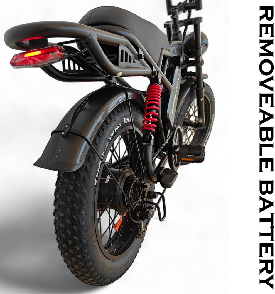 WINDHORSE V8 PRO Electric Bike – 750W Gear Hub Motor, 48V 16.6AH Battery, 50KM/H Speed, 45KM Range, 20" Fat Tires, Dual Suspension, Shimano 7-Speed, Carbon Alloy Frame, Dual Disc Brakes WINDHORSE V8 PRO Electric Bike – 750W Gear Hub Motor, 48V 16.6AH Battery, 50KM/H Speed, 45KM Range, 20" Fat Tires, Dual Suspension, Shimano 7-Speed, Carbon Alloy Frame, Dual Disc Brakes