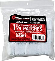 KleenBore 1-1/4” .22-.270 Cal. Cleaning Patches (500PK),White