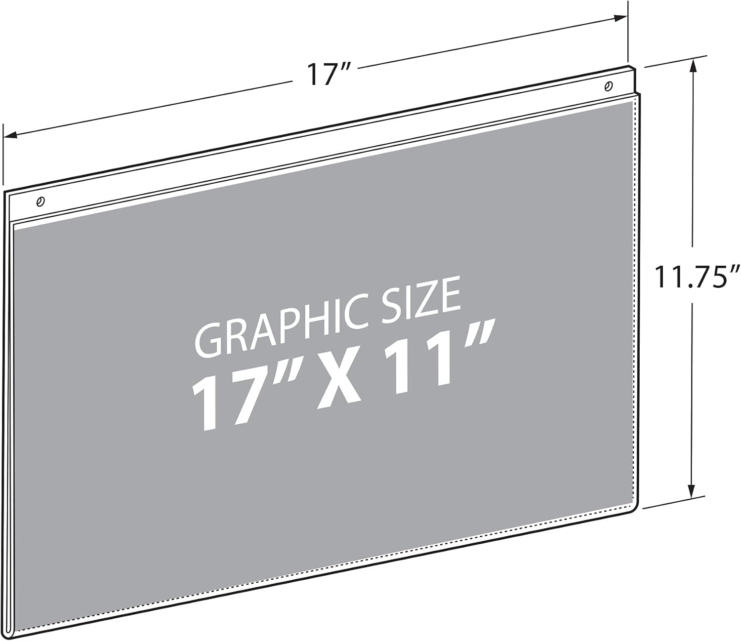 AZAR DISPLAYS U-Frame Wall-Mount Acrylic Sign Holders, Clear, Pack Of 10