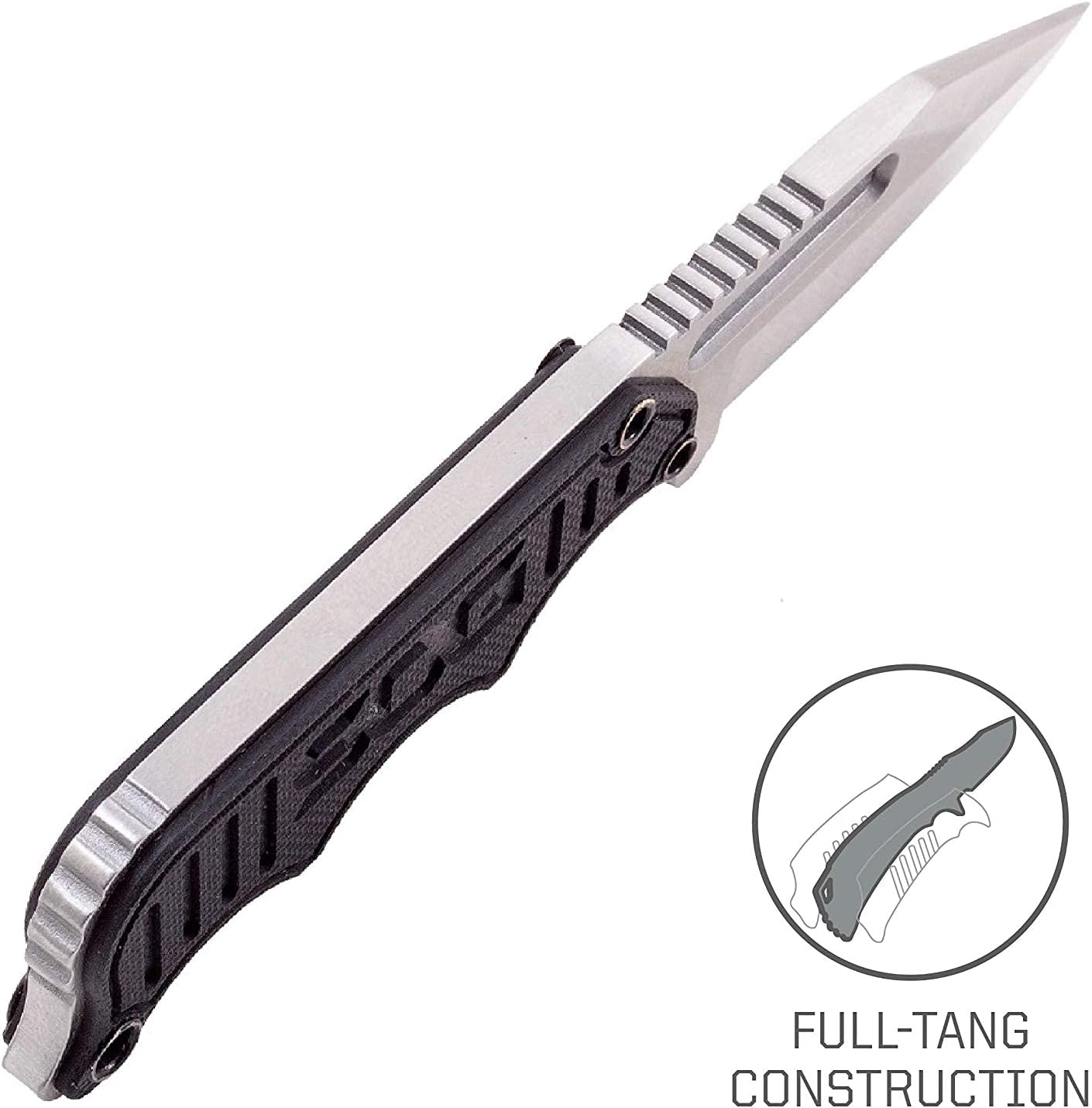 SOG Instinct Mini Small Fixed Blade Knife- 8.75 Inch x 1 Inch x 4 Inch Full Tang Adjustable Clip Belt or Boot Knife