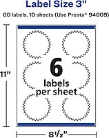 Avery Glossy Clear Starburst Labels, Sure Feed technology, 3" Print-to-Edge, Laser/Inkjet Printable