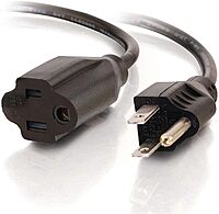C2G Outlet Saver Power Extension Cord - 18 AWG NEMA 5-15P to 5-15R
