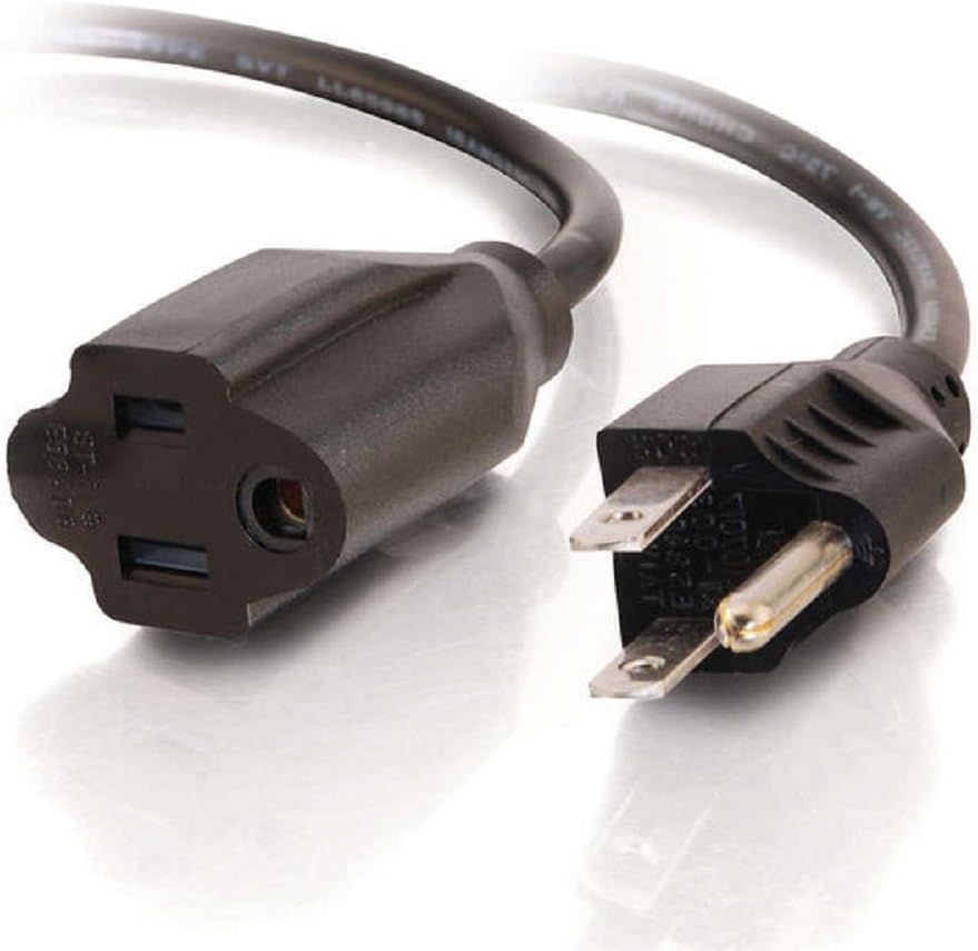 C2G Outlet Saver Power Extension Cord - 18 AWG NEMA 5-15P to 5-15R