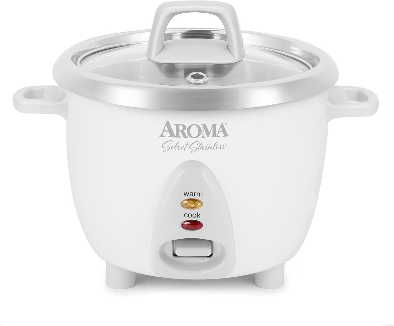 AROMA® Select Stainless® Rice Cooker, 3-Cup (Uncooked) / 6-Cup (Cooked), Stainless Steel Inner Pot, Small Rice Cooker