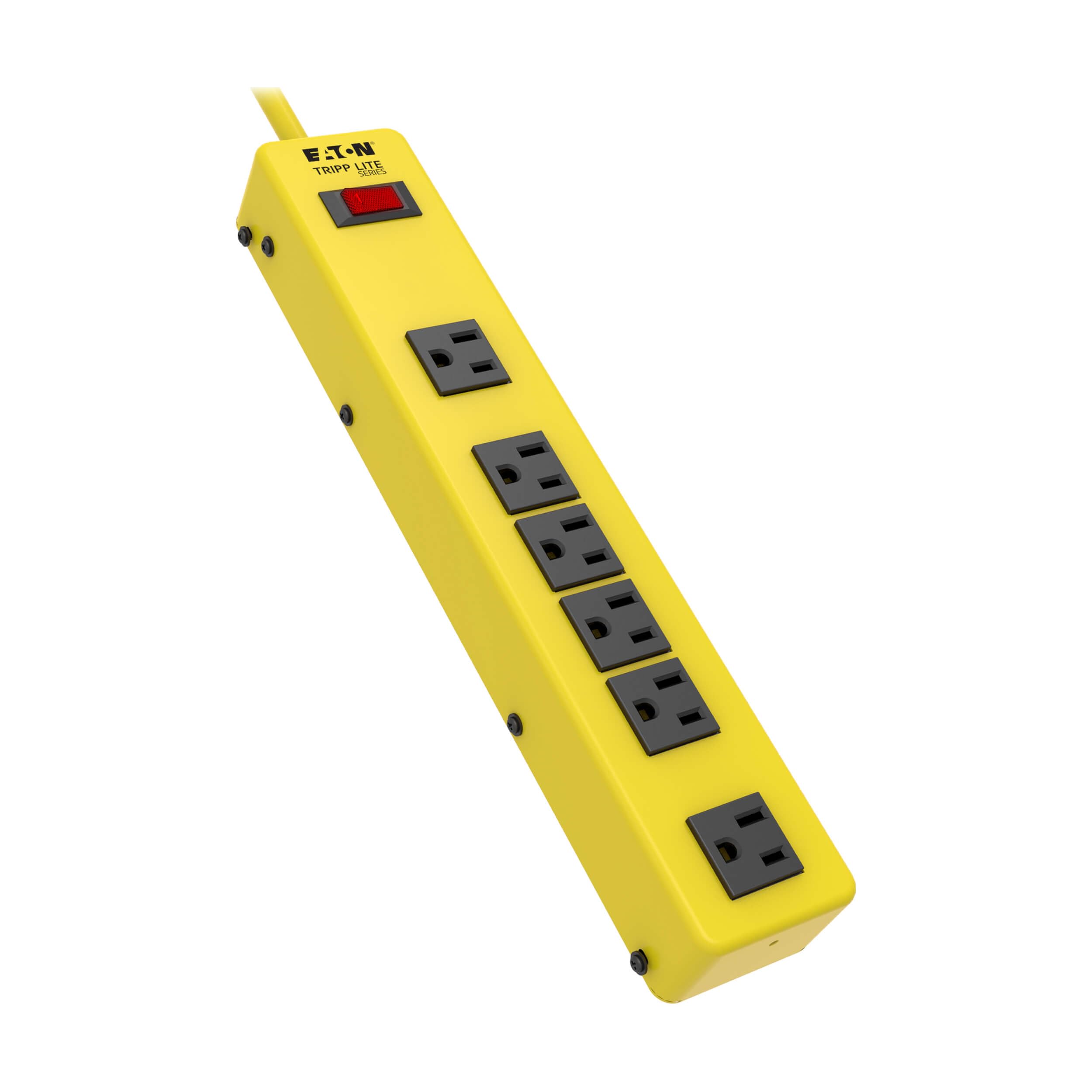 TRIPP LITE Heavy Duty Safety Power Strip, Metal Housing, Yellow