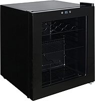 Avanti WBC16Z1B-IS Beverage Refrigerator and Wine Cooler with 15 Bottle/60 Can Capacity, Glass Door, 17-Inch Wide Freestanding, Adjustable Thermostat Control, 1.6-Cubic Feet, Cu.Ft, Black