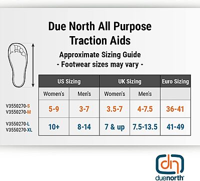 DUE NORTH All Purpose Ice Cleats - Full-Foot Traction Aids for Men & Women