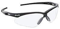 MCR Safety Glasses MP110 Clear Polycarbonate Lenses with UV Protection & Scratch Resistant Coating, Black Frame, 1 Pair