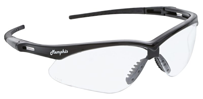 MCR Safety Glasses MP110 Clear Polycarbonate Lenses with UV Protection & Scratch Resistant Coating, Black Frame, 1 Pair