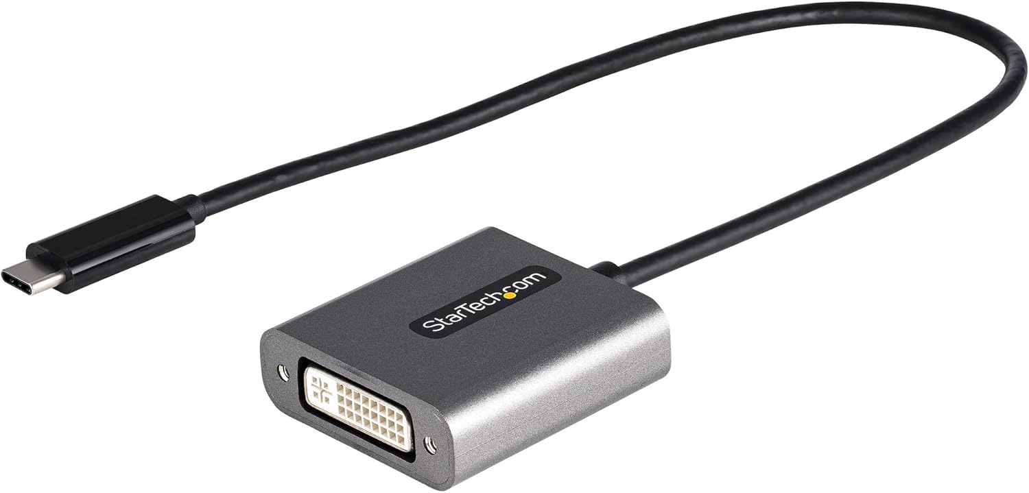 StarTech.com USB C to DVI Adapter - 1920x1200 USB Type C to DVI-D Display/Monitor Video Converter, USB-C Dongle