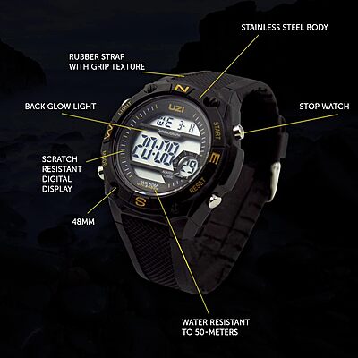 UZI Z-Shock Men's Military Tactical Shock Digital Watch