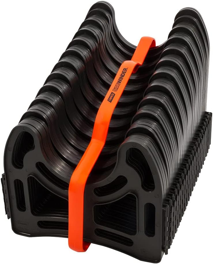 Camco Sidewinder 20-Ft Camper / RV Sewer Hose Support | Telescoping Design Flexes Around Obstacles & Deep Cradles Hold Sewer
