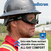 SELLSTROM Odyssey II Wildland Fire Safety Goggles - Anti-Fog, Anti-Scratch Eye Protection, FR Strap, Fits Over Glasses