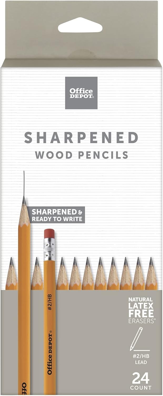 Office Depot® Brand Presharpened Wood Pencils, #2 Medium Soft Lead, Yellow, Pack Of 24 Pencils