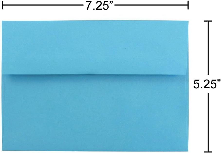 JAM Paper Blue Booklet Invitation Envelopes, Recycled, Gummed Seal