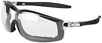 MCR Safety RT110AF Rattler Nylon Indirect Vented Elastic Strap Dielectric Glasses with Black Frame and Clear Anti-Fog Lens