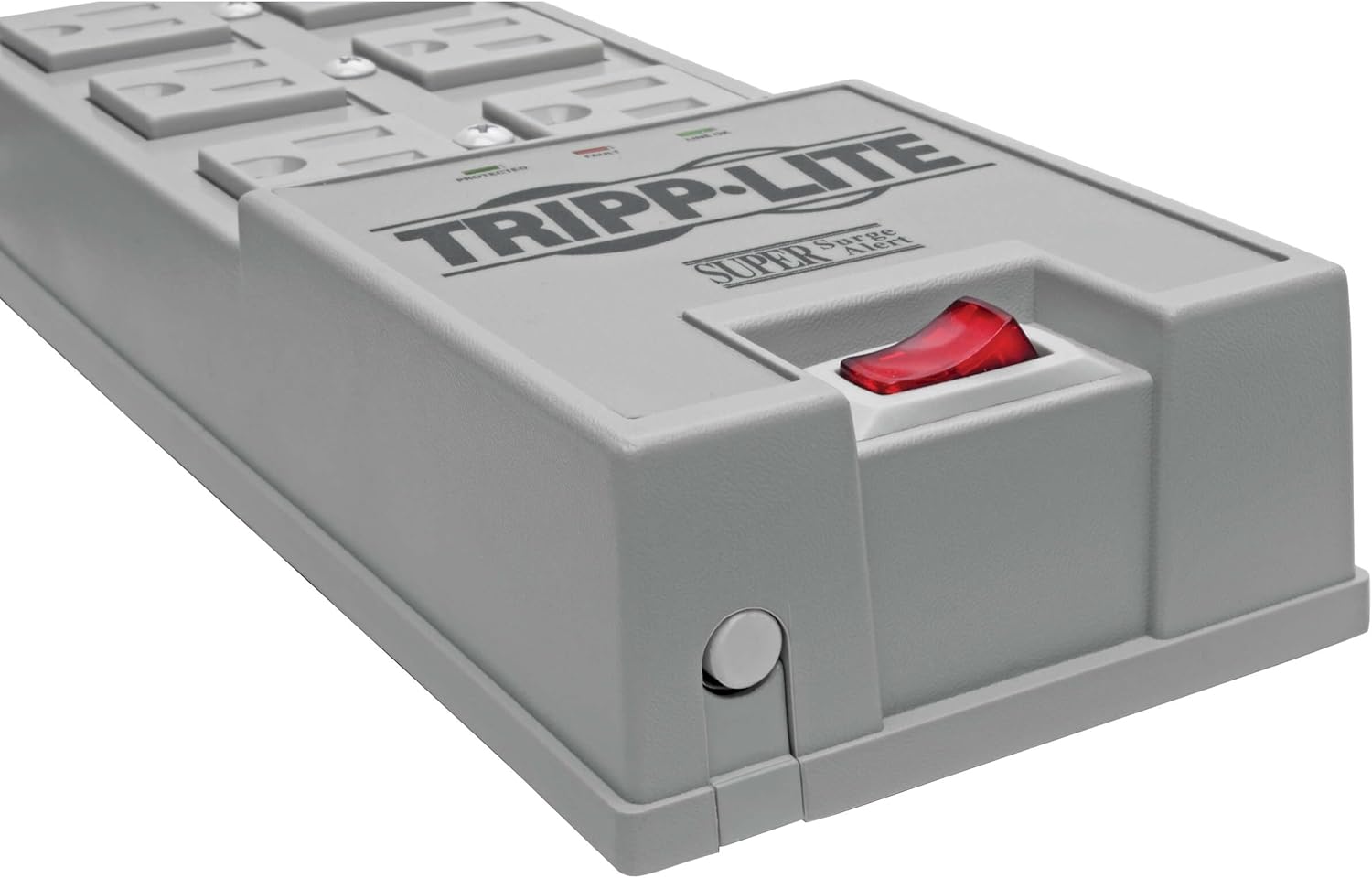 Tripp Lite 6 Outlet Surge Protector Power Strip, 6ft Cord, Right-Angle Plug, & $50,000 Insurance (TR-6) Grey