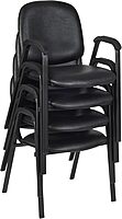 Regency Ace Vinyl Stacking Chair With Arms, Black