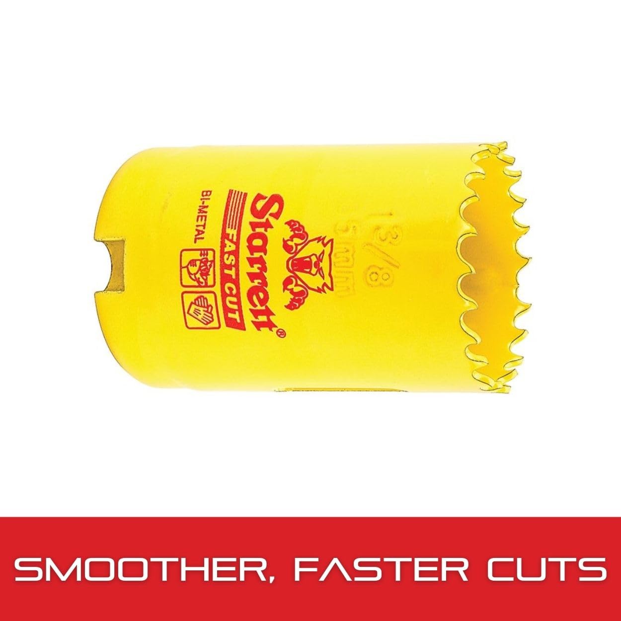 L.S. STARRETT Bi-Metal Fast Cut Straight Pitch Hole Saw with Abrasion Resistant HSS Teeth