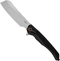 Kershaw Strata Cleaver Pocket Knife, D2 Steel, 4 inch Blade, Stonewashed Finish, Pocketclip