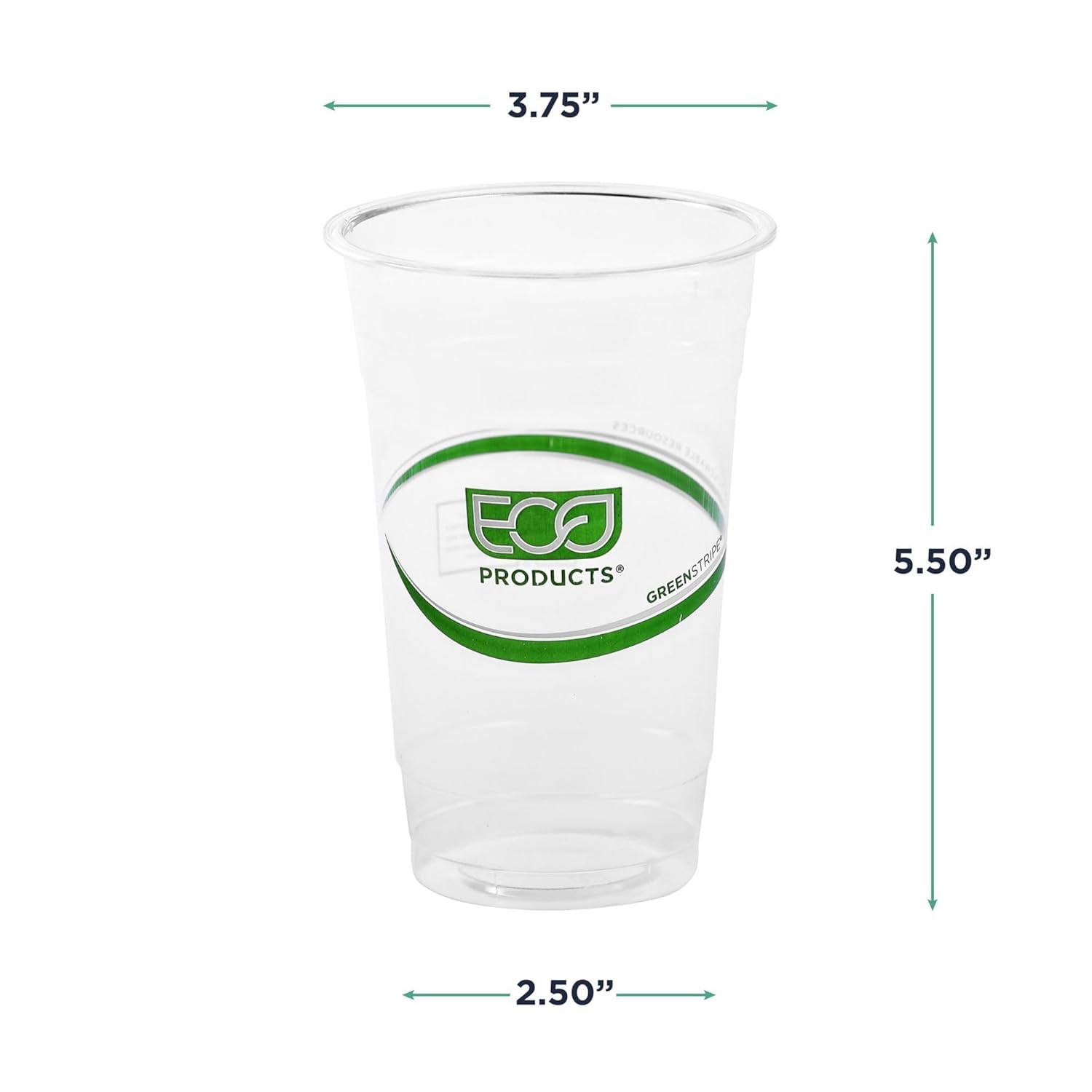 ECO-PRODUCTS GreenStripe Clear Compostable PLA Cold Cups
