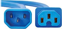 Tripp Lite C14 to C15 Power Cord Heavy-Duty Extension Cable, 10 Feet / 3.1 Meters, Blue, 15A, 250V, 14 AWG, UL-Listed Cable