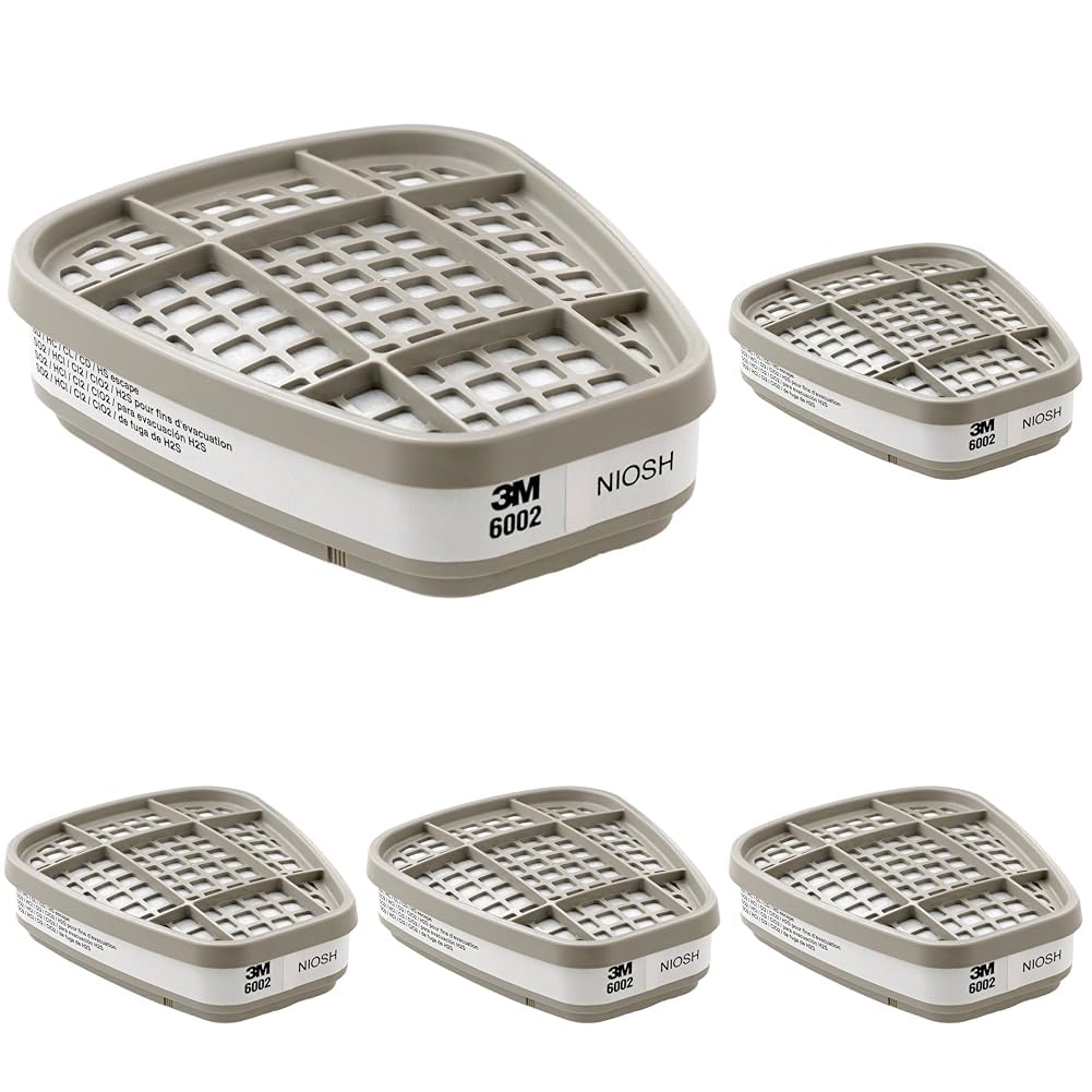 3M Acid Gas Respirator Cartridge (Pack of 5) No Color One Size (Pack of 5)