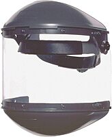 Fibre-Metal by Honeywell FM400DCCL Clear Visor Gray Noryl Chin Guard 4" Crown Size Ratchet Dual Crown High Performance Face Shield System
