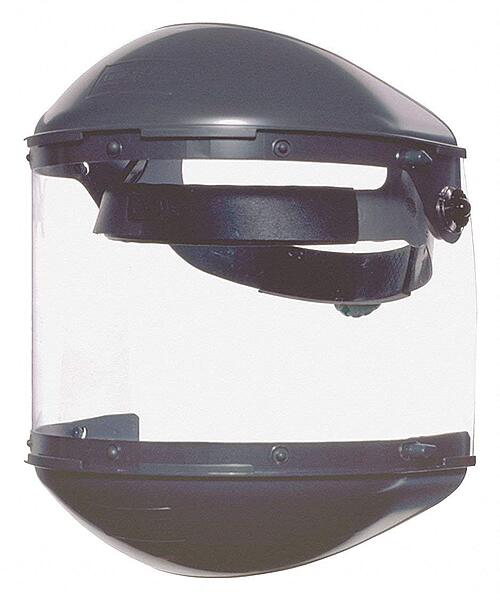 Fibre-Metal by Honeywell FM400DCCL Clear Visor Gray Noryl Chin Guard 4" Crown Size Ratchet Dual Crown High Performance Face Shield System