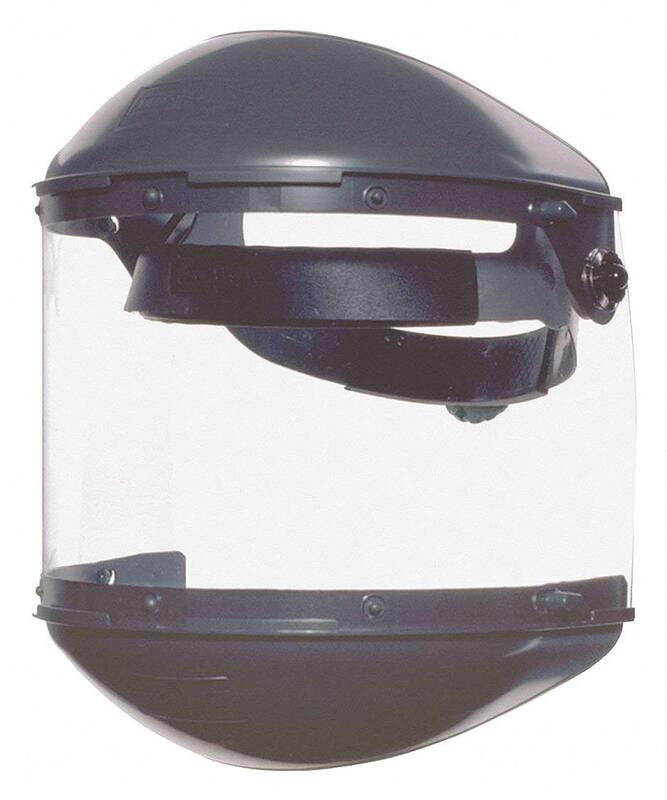Fibre-Metal by Honeywell FM400DCCL Clear Visor Gray Noryl Chin Guard 4" Crown Size Ratchet Dual Crown High Performance Face Shield System