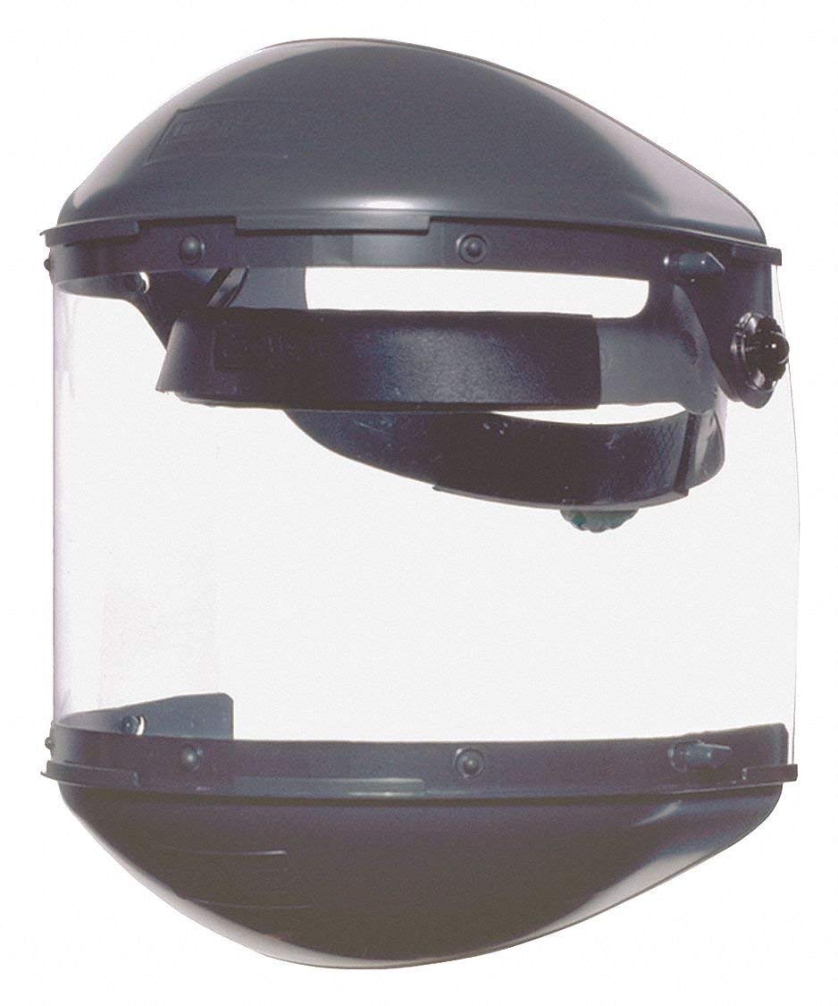 Fibre-Metal by Honeywell FM400DCCL Clear Visor Gray Noryl Chin Guard 4" Crown Size Ratchet Dual Crown High Performance Face