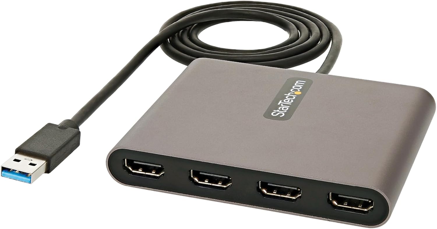 StarTech.com USB to Quad HDMI Adapter for Windows (4x 1080p 60Hz)