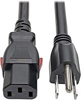TRIPP LITE NEMA 5-15P to Locking C13 Power Cord, 14 AWG, 15A/125V