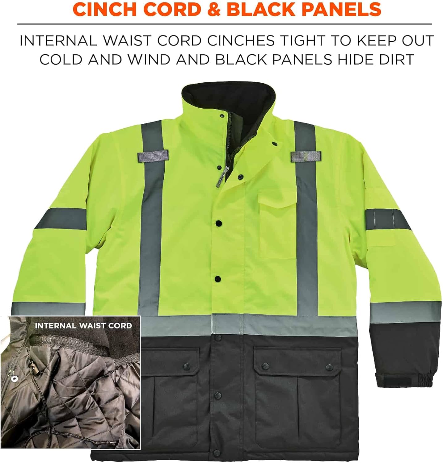 Ergodyne GloWear 8384 Type R Class 3 Hi-Vis Quilted Thermal Parka