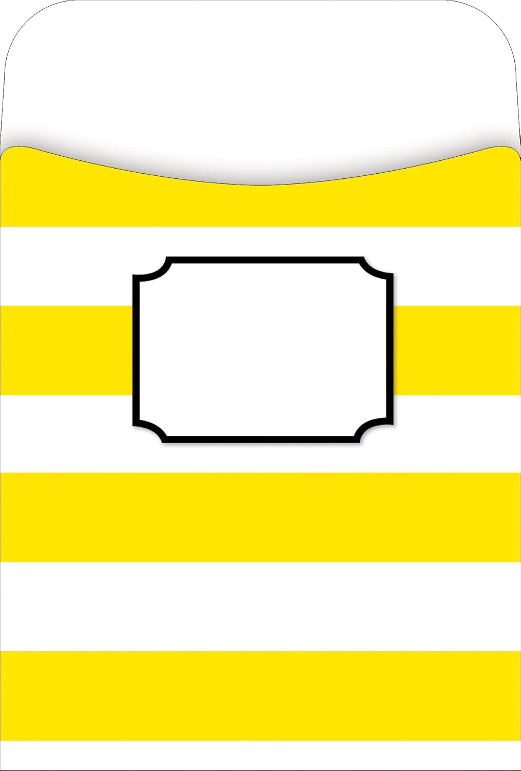 BARKER CREEK Peel & Stick Library Pockets, Wide Stripes, 3 Designs, Great for Holding Library, Index, and Flash Cards