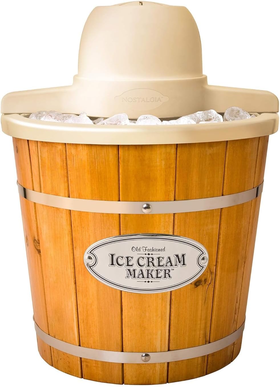 NOSTALGIA 4-Quart Electric Ice Cream Maker - Old Fashioned Design
