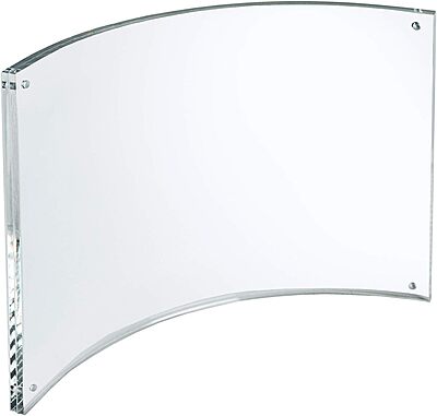 Azar Displays Curved Magnetic Acrylic Sign Holders, 11"W x 8.5"H, Clear, 2-Pack