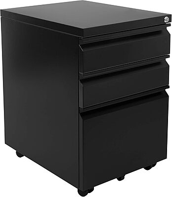Mount-It! 3 Drawer Mobile File Cabinet with Lock and Wheels