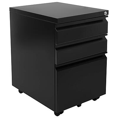 Mount-It! 3 Drawer Mobile File Cabinet with Lock and Wheels