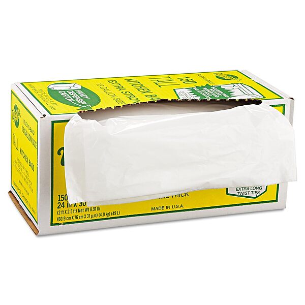 Trash Can Liners - 13gal 1.25 mil 24x30 trash bags