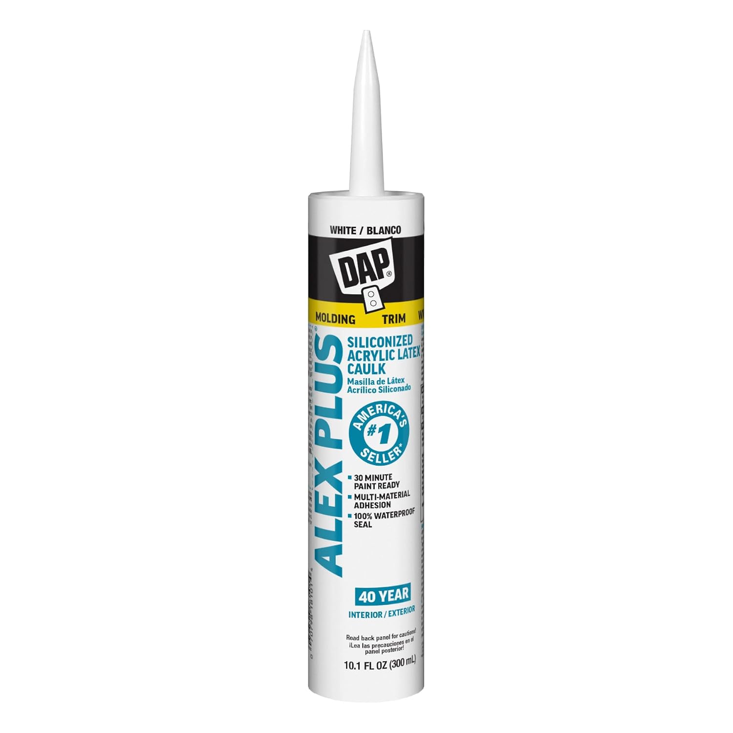 DAP INC 18152 10.1oz White Alex Plus Acrylic Latex Caulk with Silicone 10.1 FL OZ