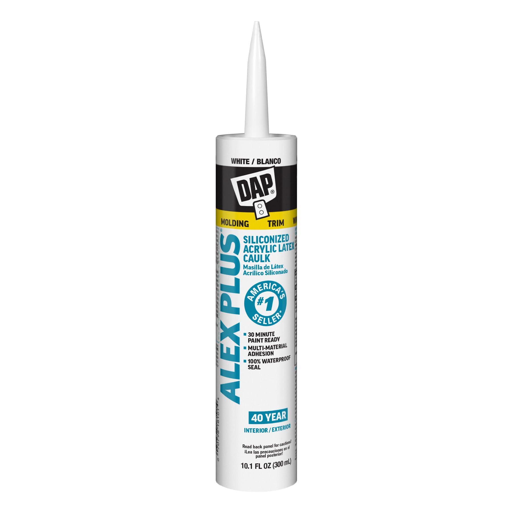DAP INC 18152 10.1oz White Alex Plus Acrylic Latex Caulk with Silicone 10.1 FL OZ