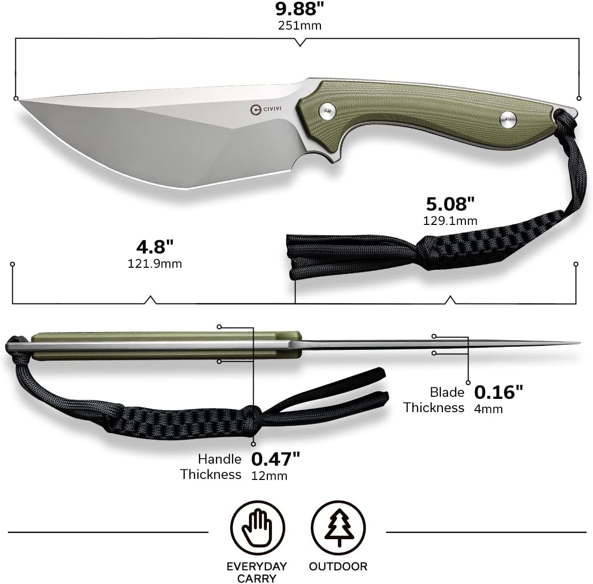 CIVIVI Concept 22 Fixed Blade Knife C21047