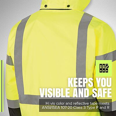 PIONEER Hi-Vis Insulated Safety Bomber - Waterproof Winter Work Jacket for Men and Women