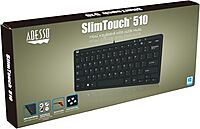 Adesso SlimTouch 510 Mini Keyboard with USB Hubs (AKB-510HB), Black