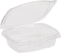 STALKMARKET Jaya Compostable Clear PLA Hinged Rectangular Deli Containers