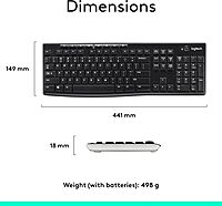 Logitech MK710 Wireless Keyboard and Mouse Combo — Includes Keyboard and Mouse, Stylish Design, Built-In LCD Status Dashboard, Long Battery Life