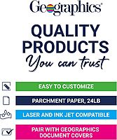 Geographics Diplomat Printable Certificates - 24 lb Basis Weight - 11" Width x 8.5" Length - Inkjet