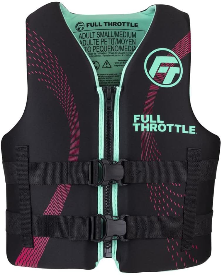 FULL THROTTLE Adult Rapid Dry Neoprene USCGA Life Jacket for Water Sports, PWC & Boats