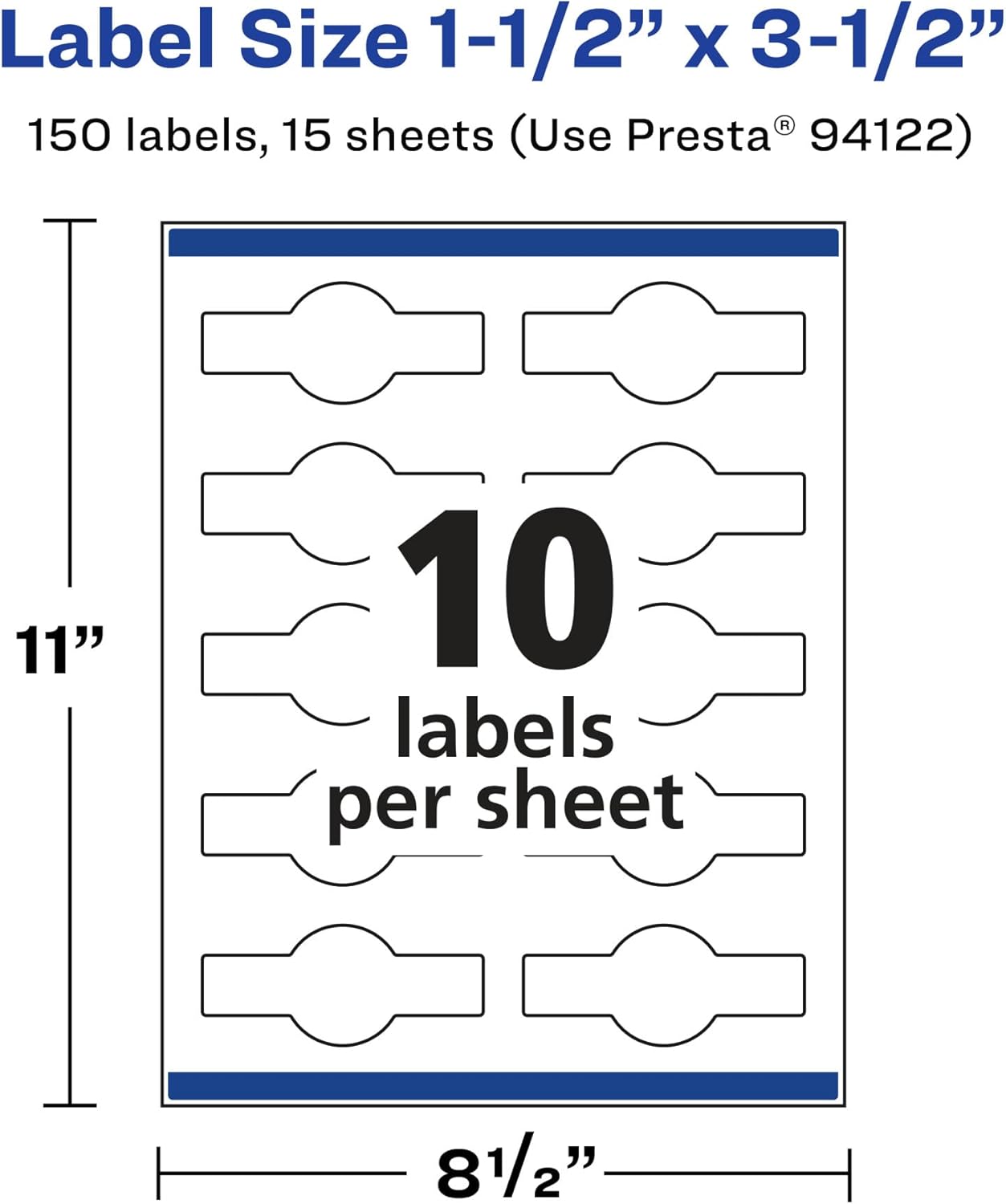 Avery Matte White Removable Wraparound Band Labels, Sure Feed Technology, 1.5" x 3.5", Print-to-The-Edge